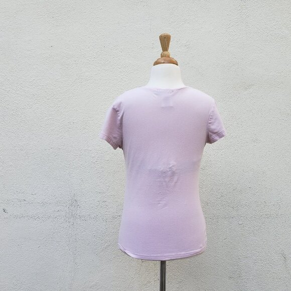 Vintage Y2K Moschino Baby Pink Gemstone Logo Tee - Picture 7 of 10